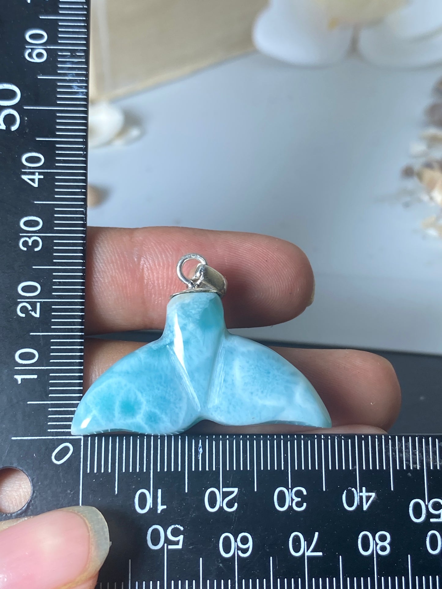 Larimar pendant ( Dolphin form )