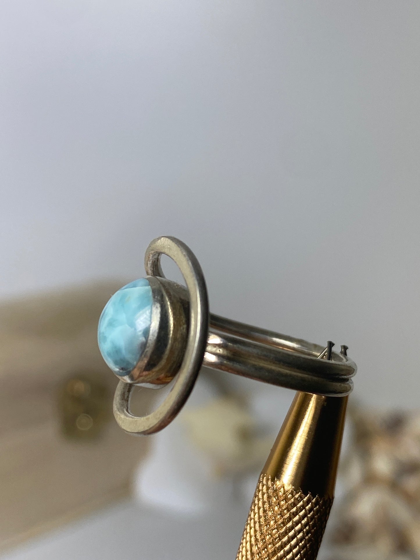 Larimar Ring ( tear )