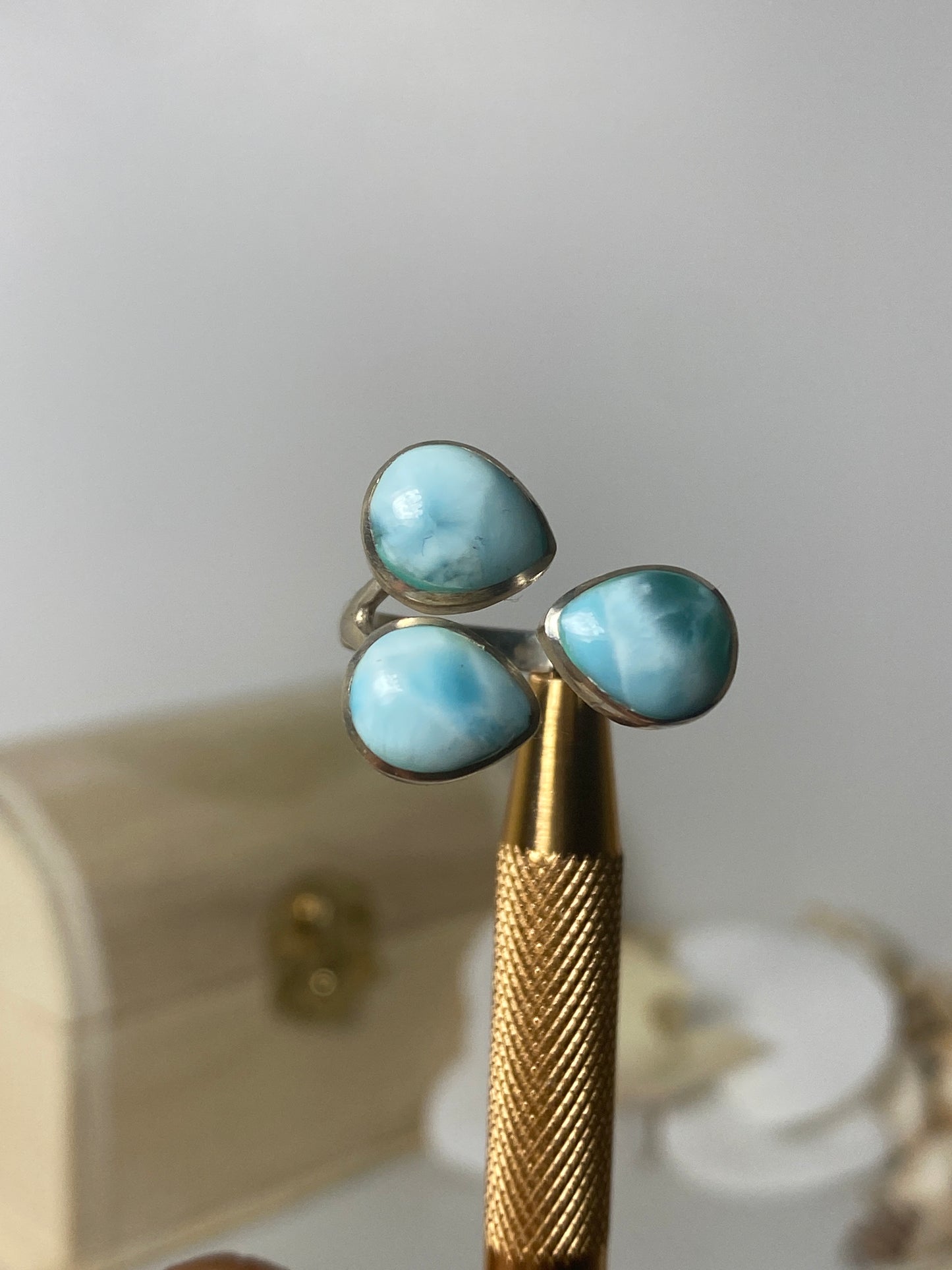 Larimar Ring ( 3 stones )