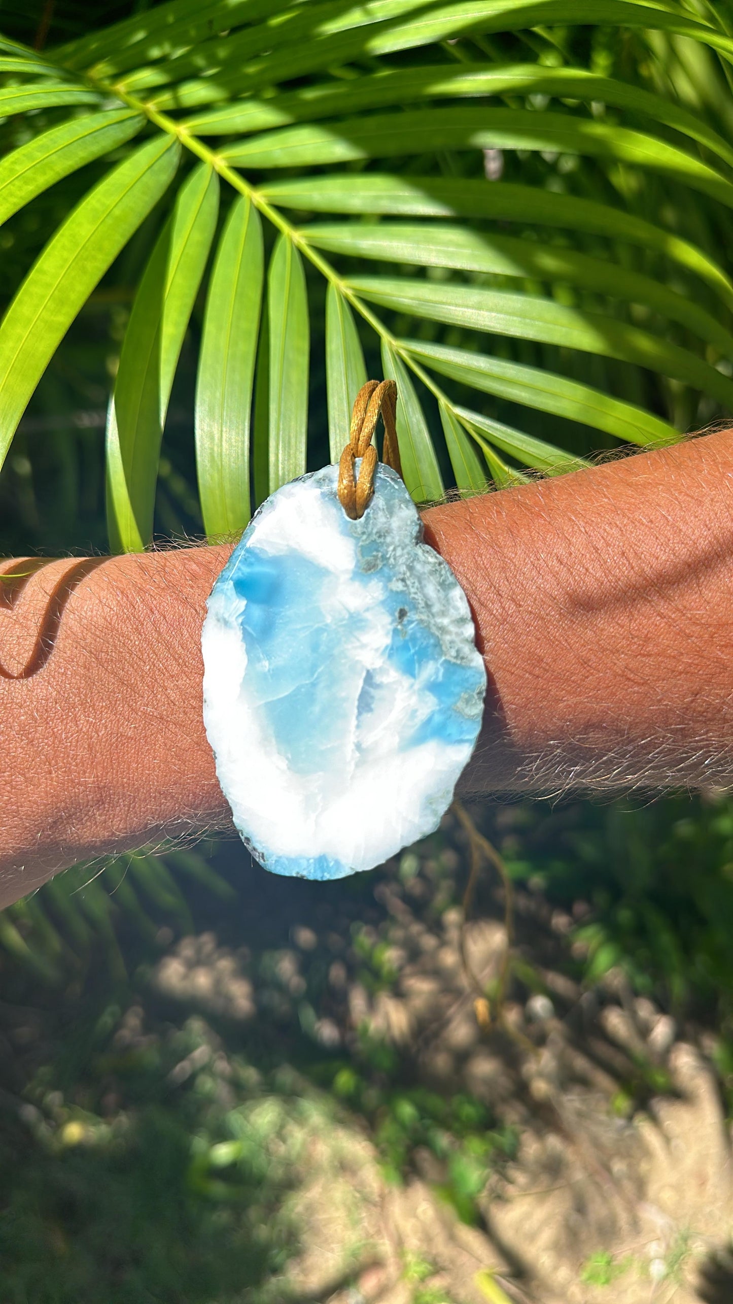RAW Natural Larimar Pendant polished