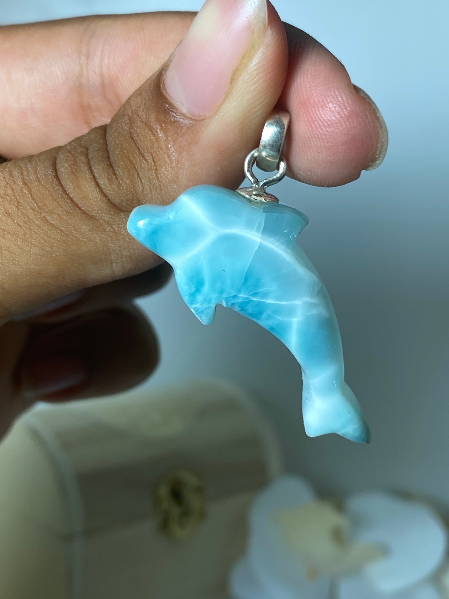 Larimar pendant ( Dolphin )