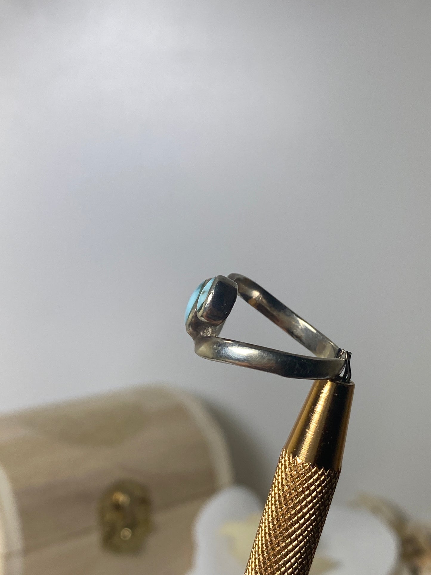 Larimar Ring ( 3 stone )
