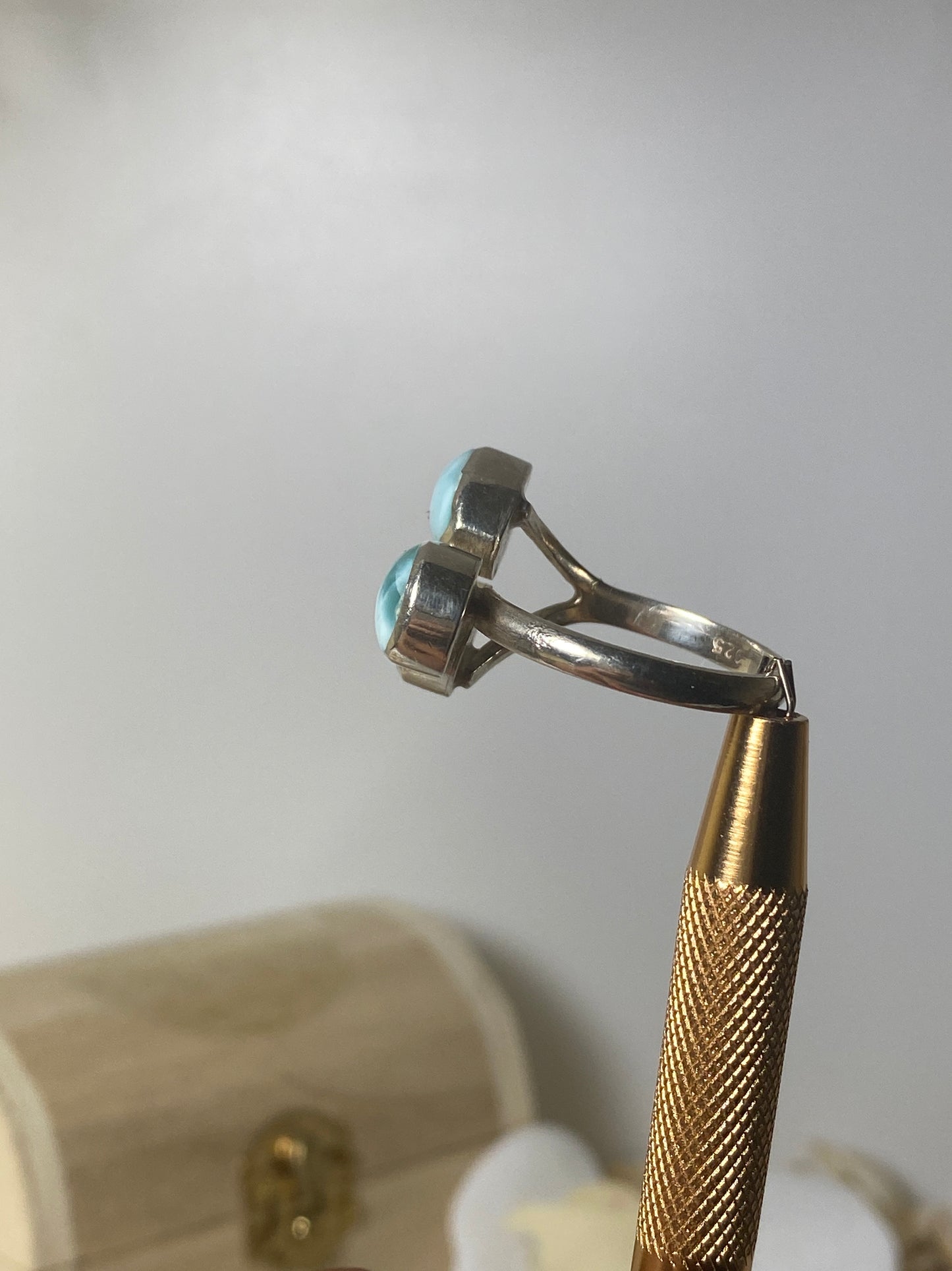Larimar Ring ( 3 stones )