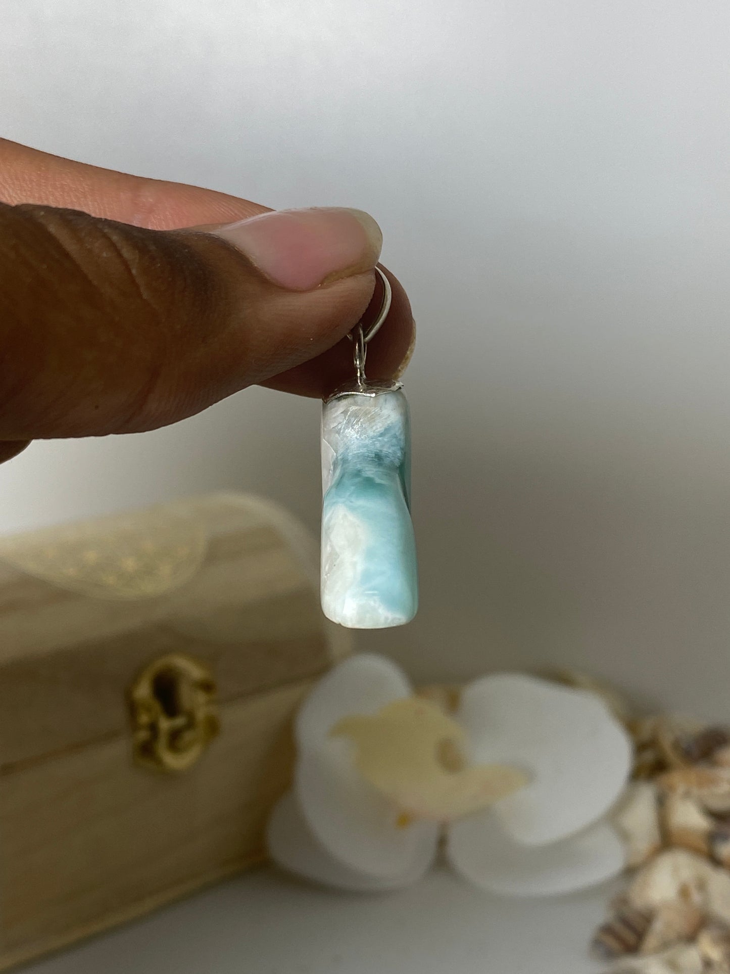 Larimar pendant ( Dolphin form )