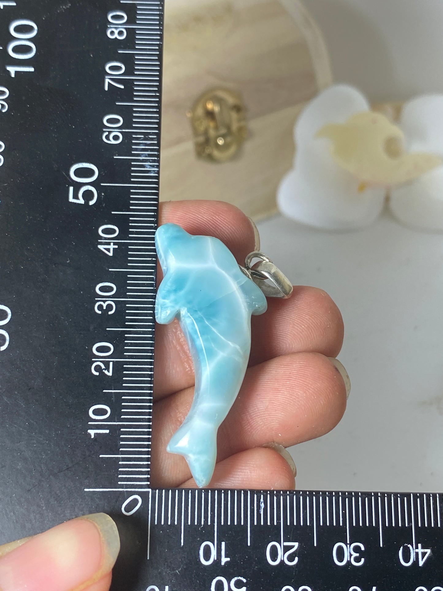 Larimar pendant ( Dolphin )