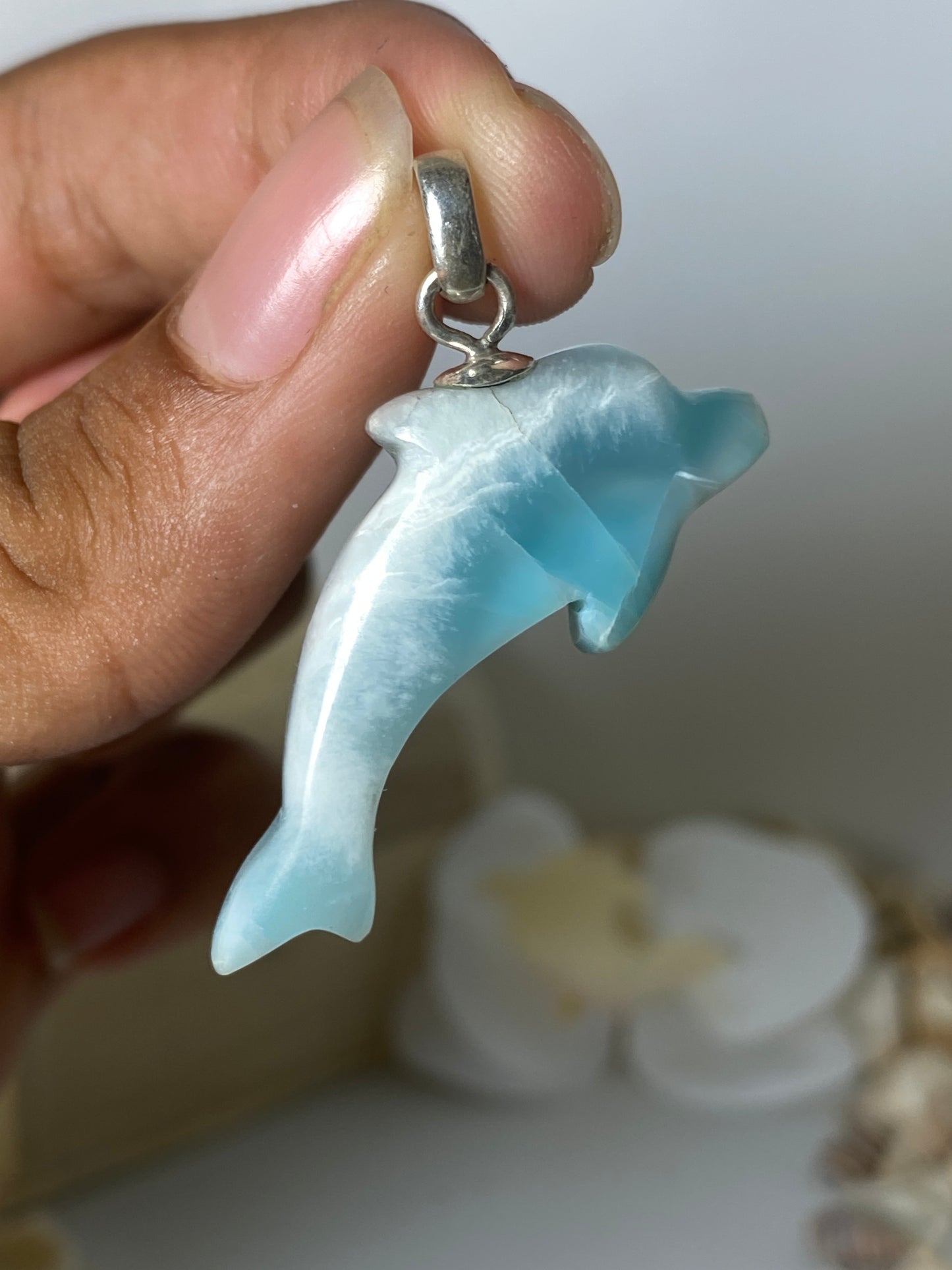 Larimar pendant ( Dolphin )