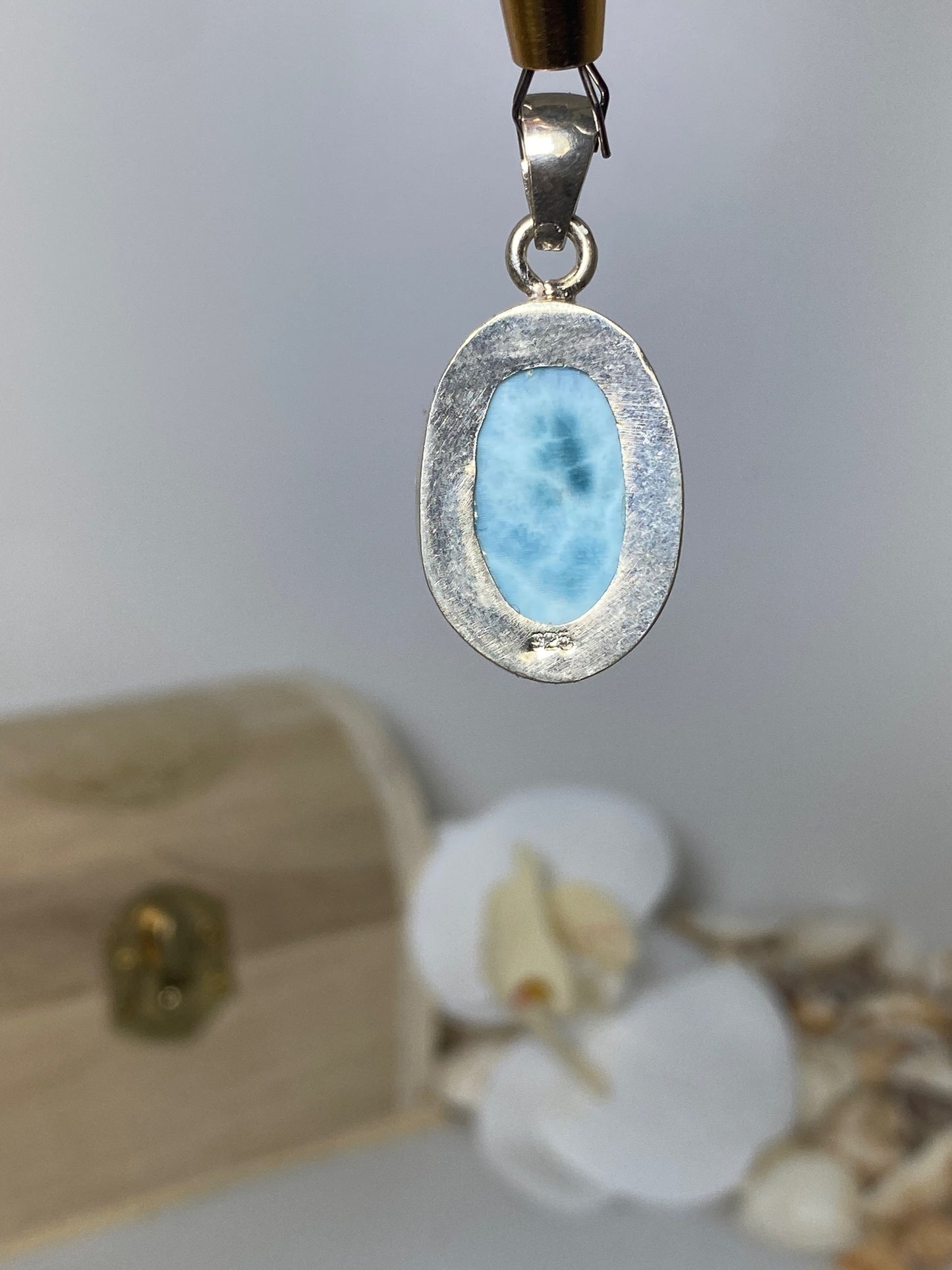 Beautiful Oval Larimar Pendant