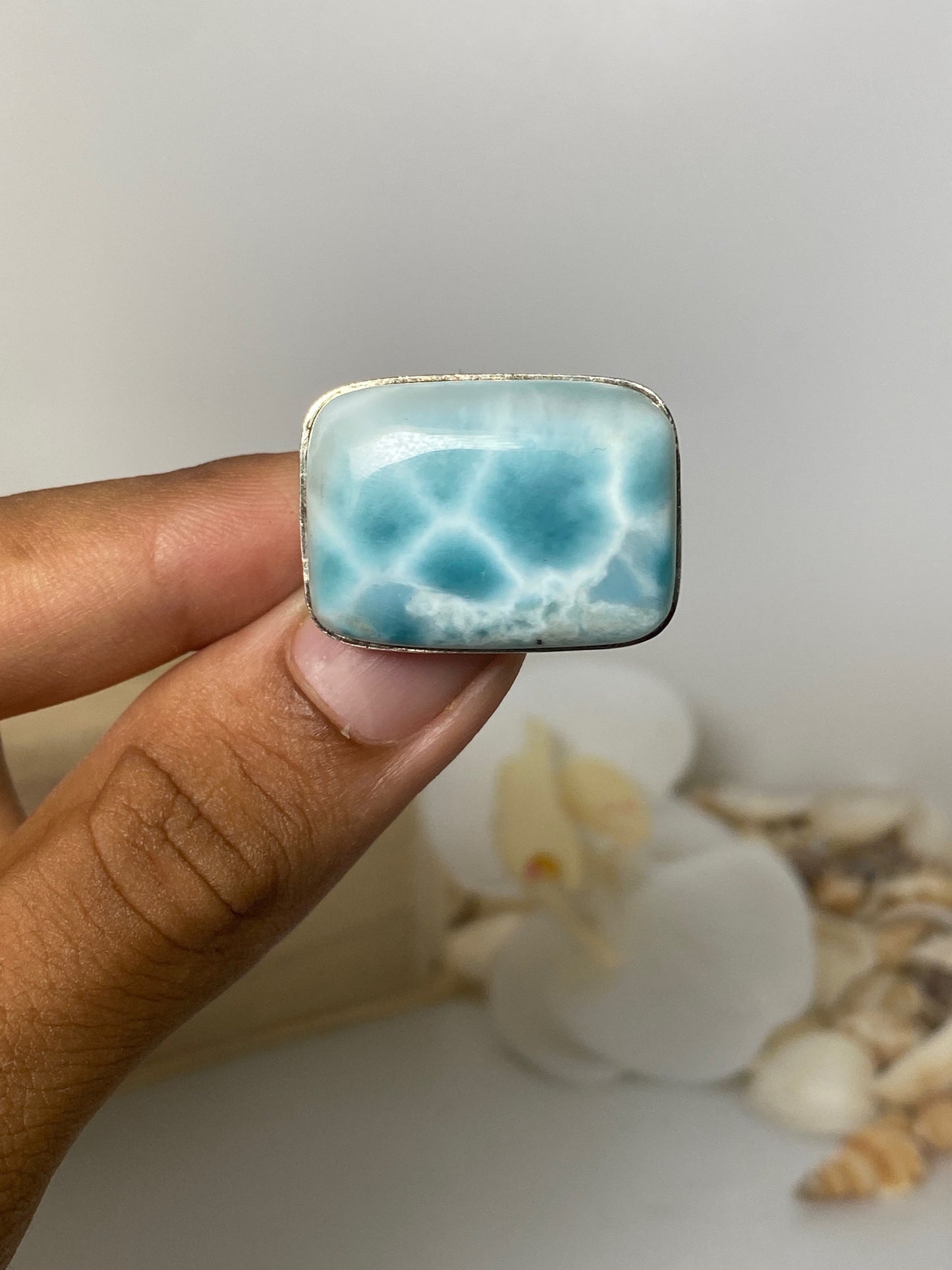 Larimar breast-pin