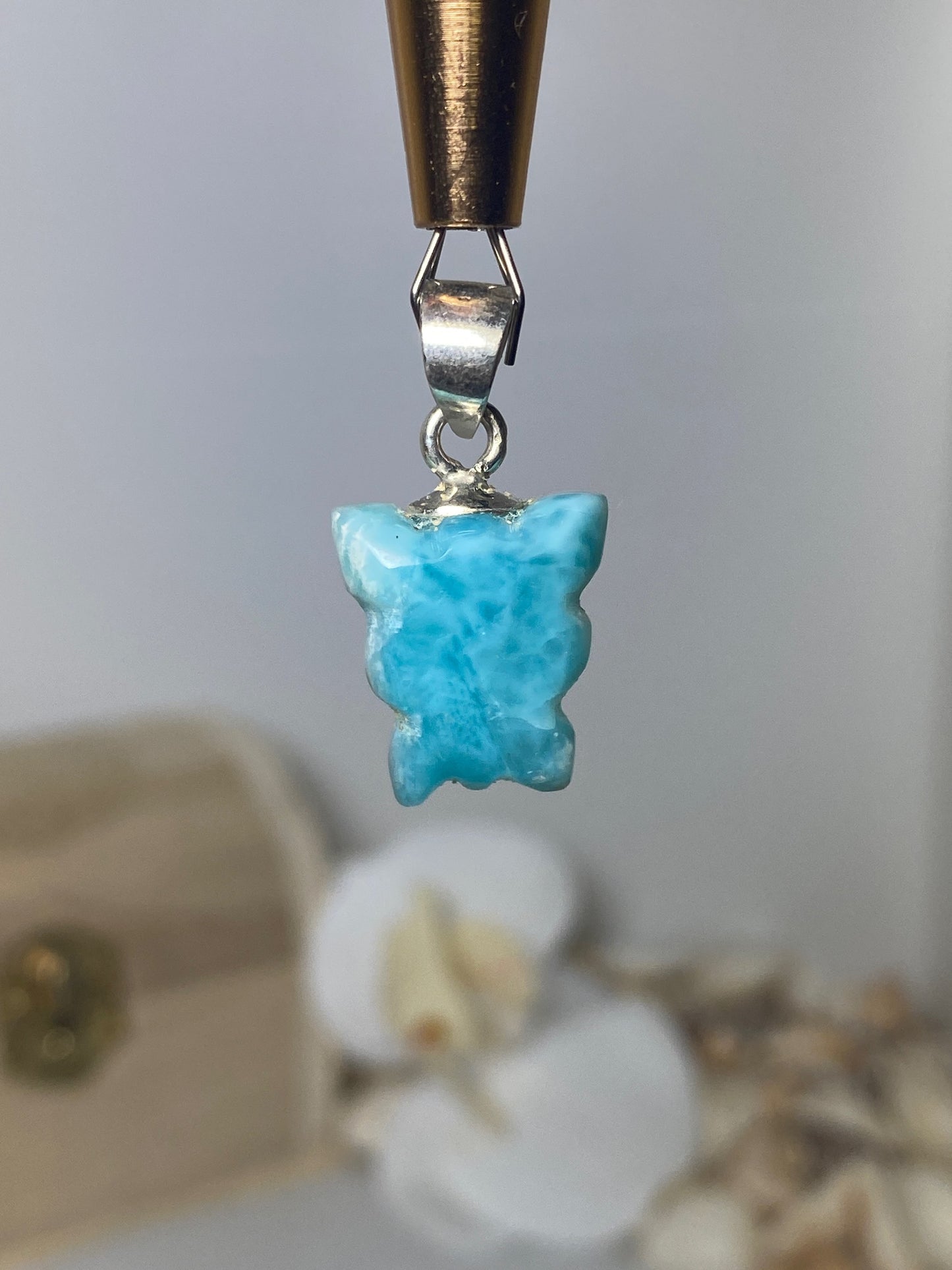 Beautiful Cat Larimar pendant