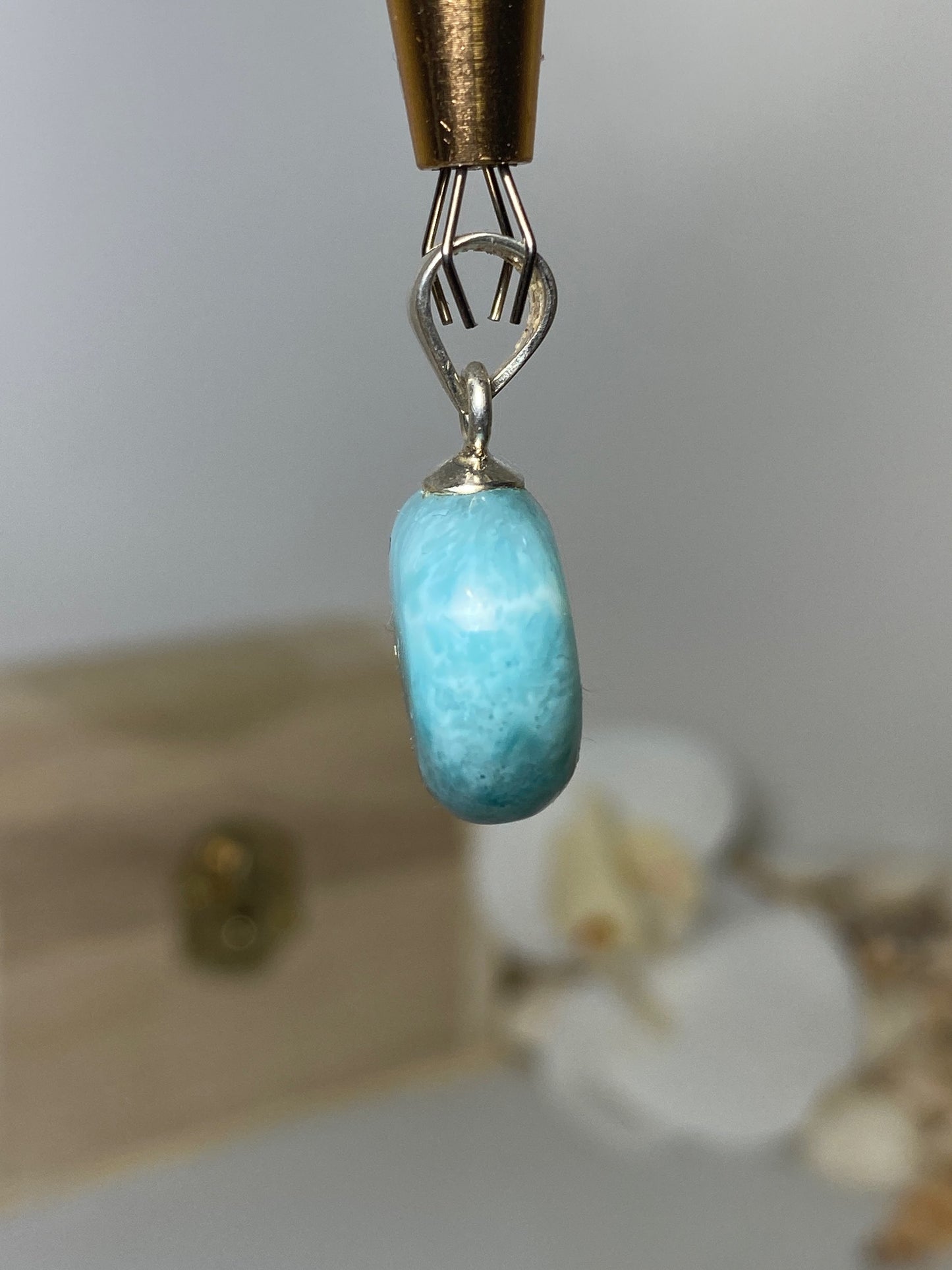 Beautiful Round Larimar Pendant