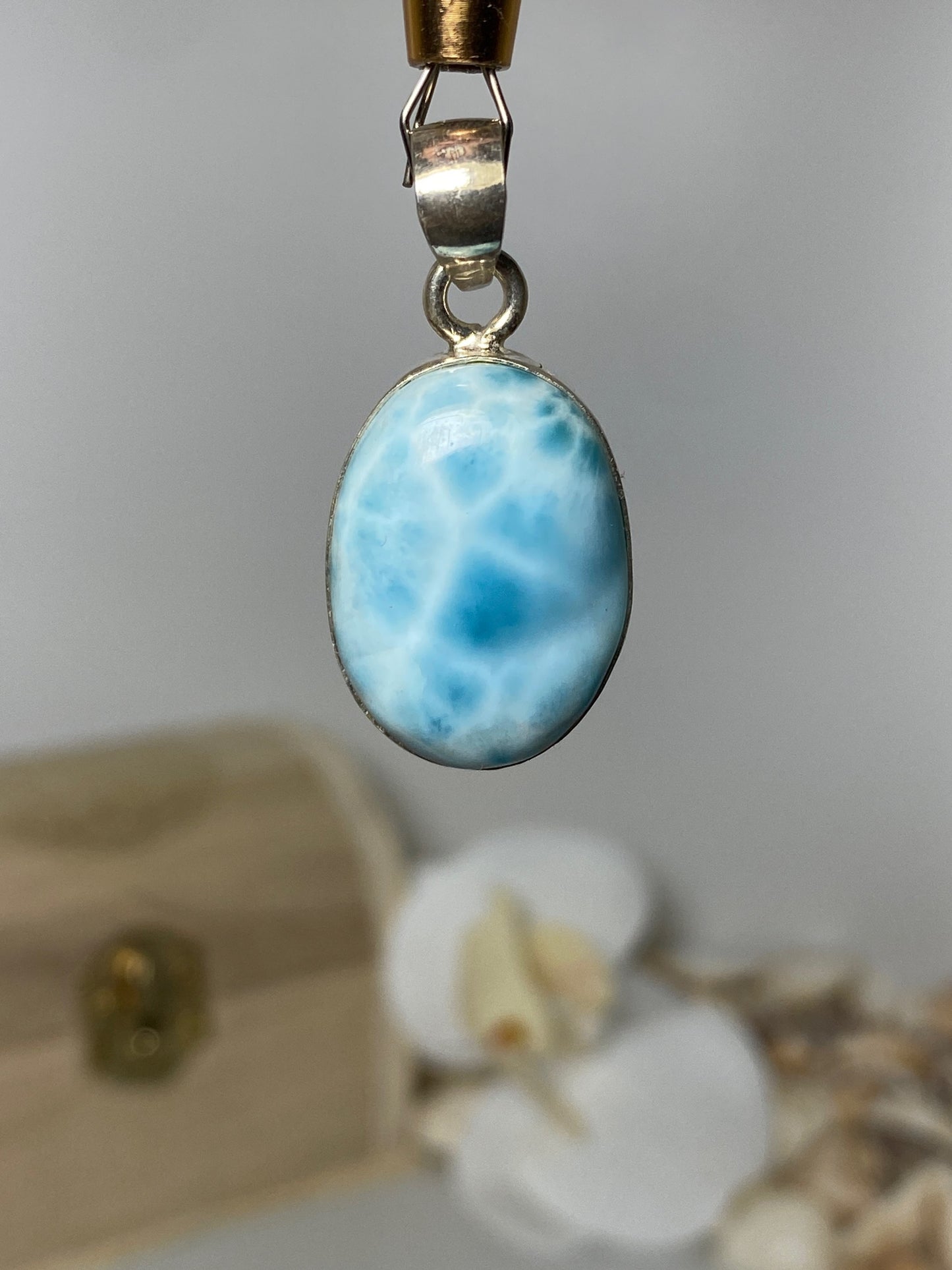 Beautiful Oval Larimar Pendant