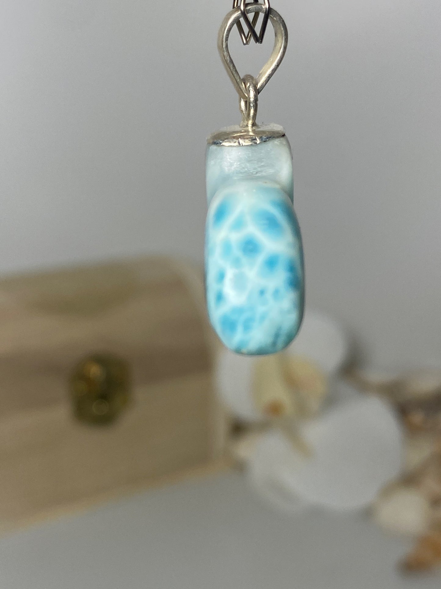 Larimar pendant ( Dolphin tail )
