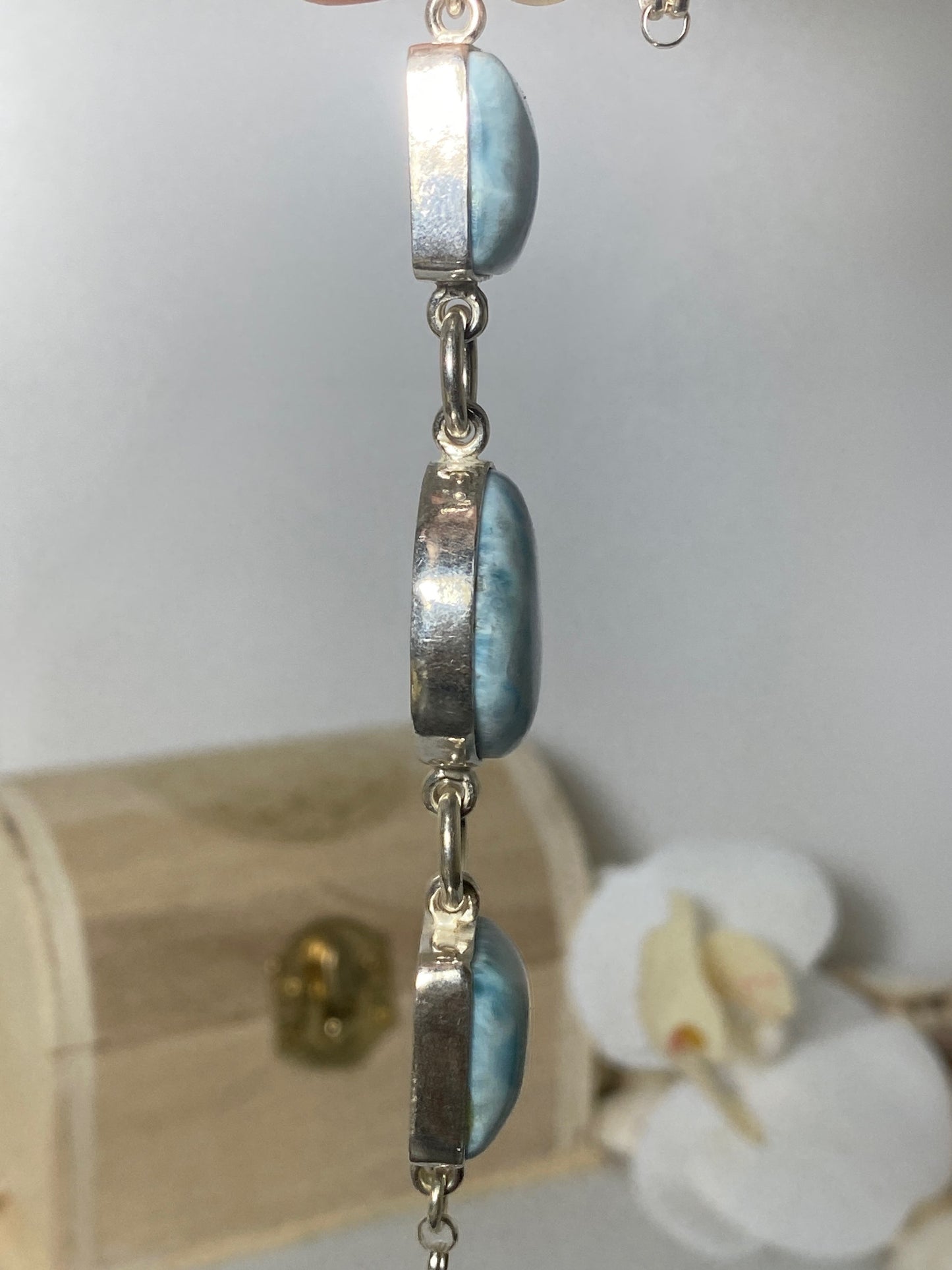Larimar bracelet ( 3 stones )