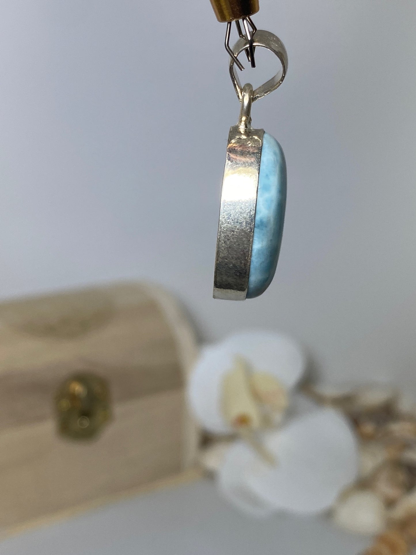 Beautiful Oval Larimar Pendant