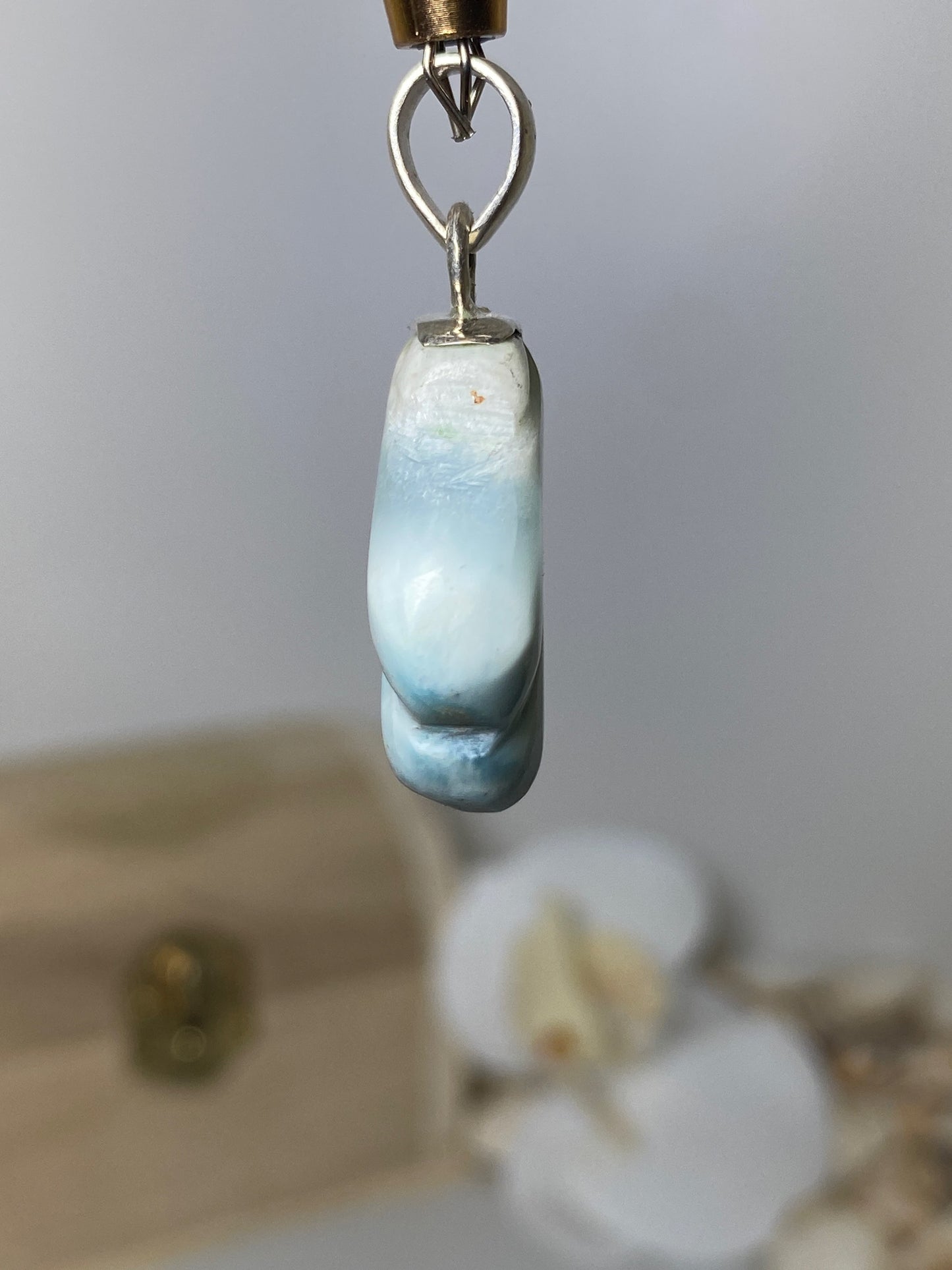 Beautiful Shell Larimar Pendant