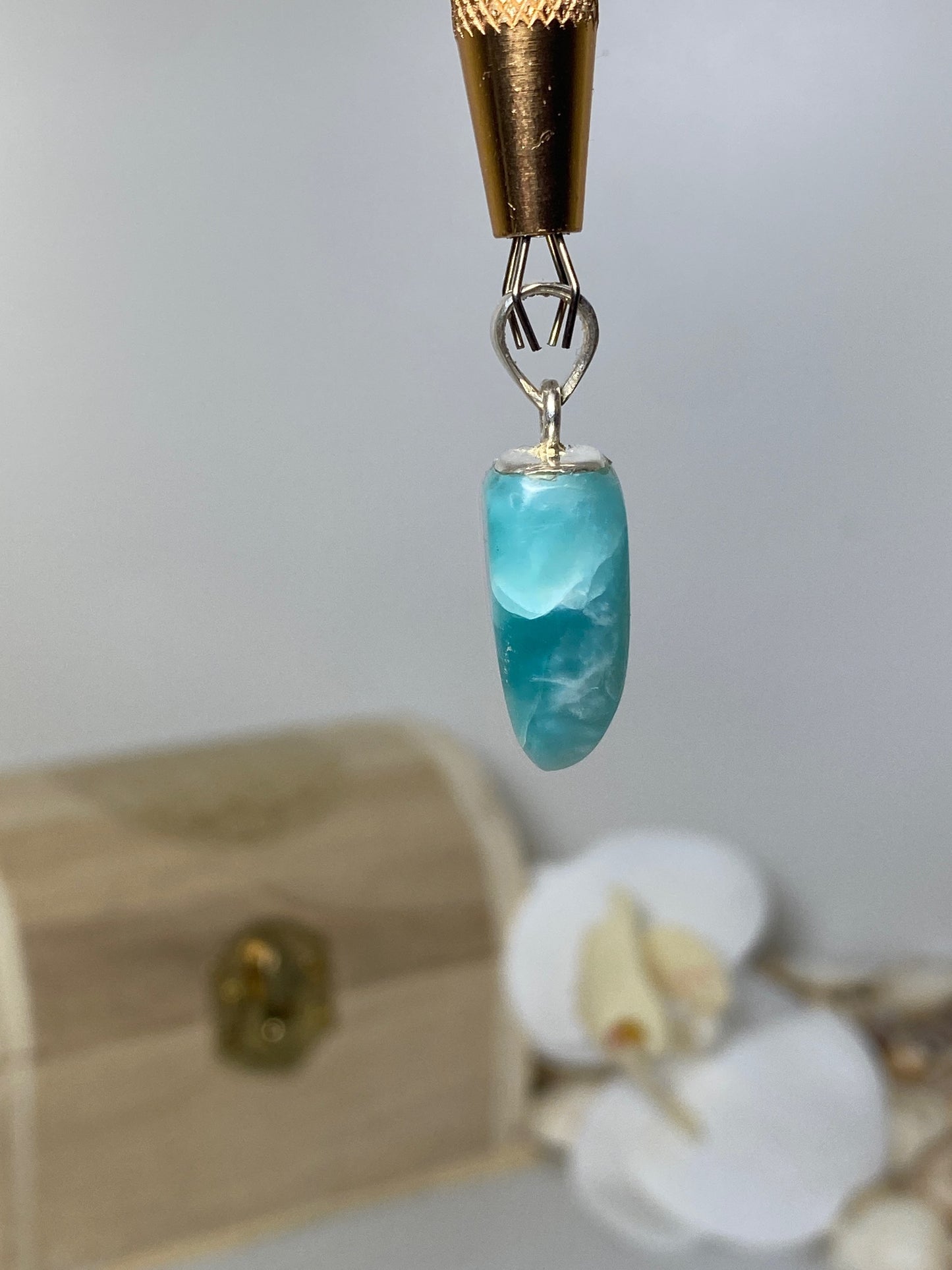 Beautiful Triangle Larimar Pendant