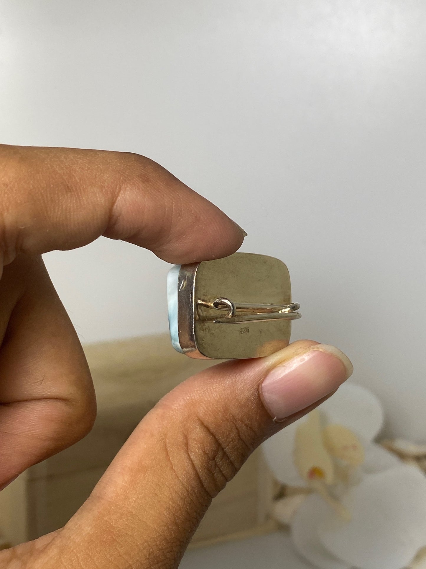 Larimar breast-pin