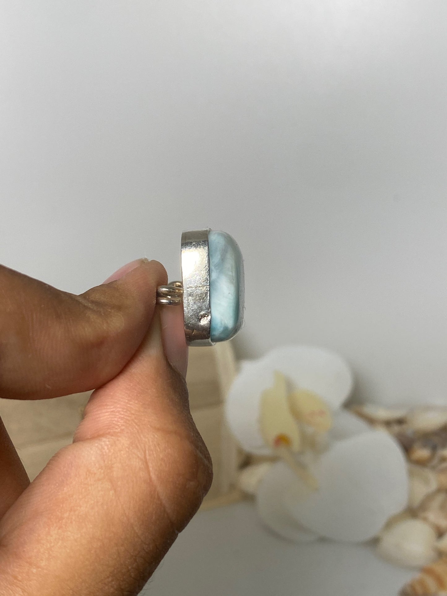 Larimar breast-pin