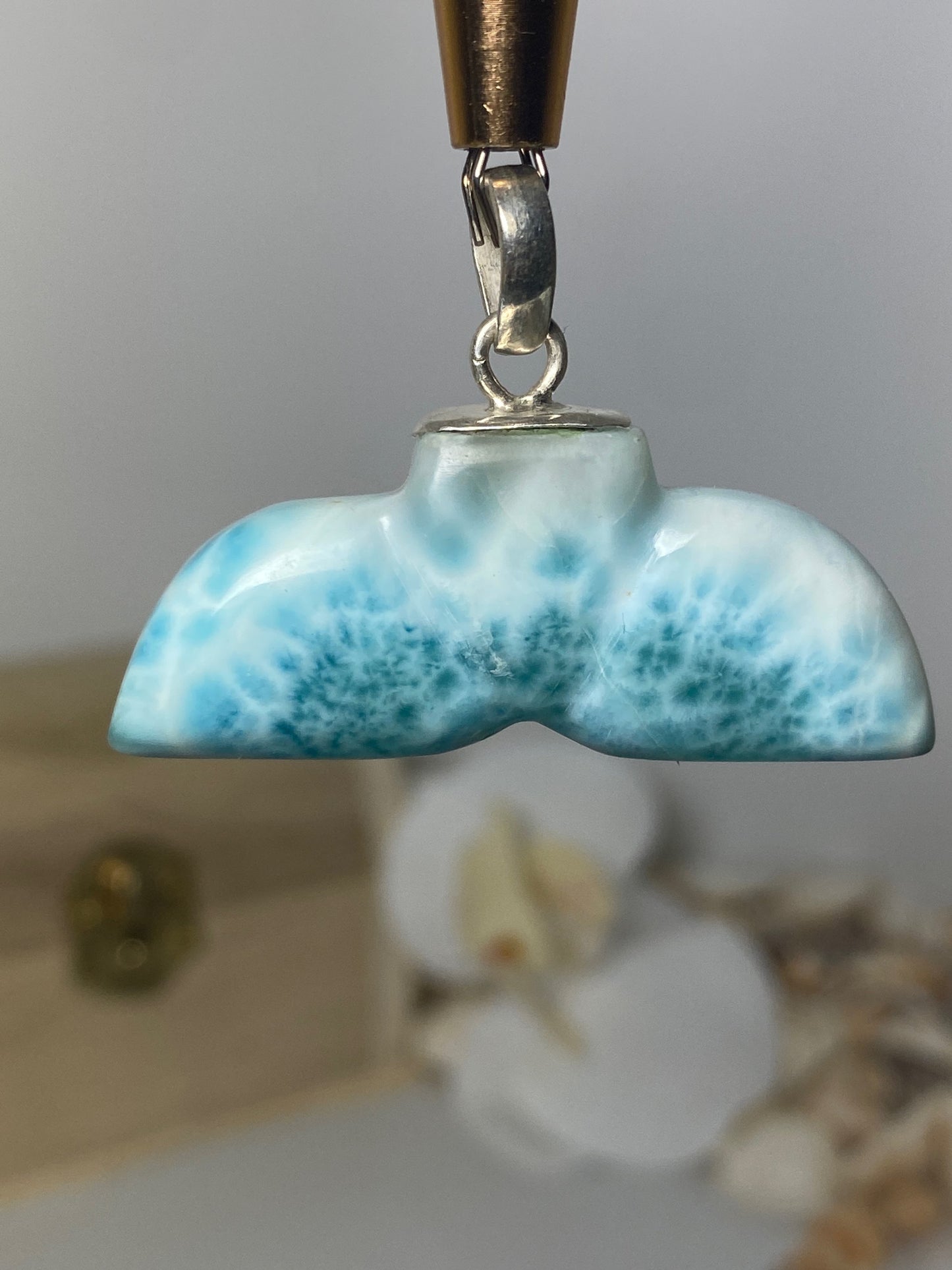 Larimar pendant ( Dolphin tail )