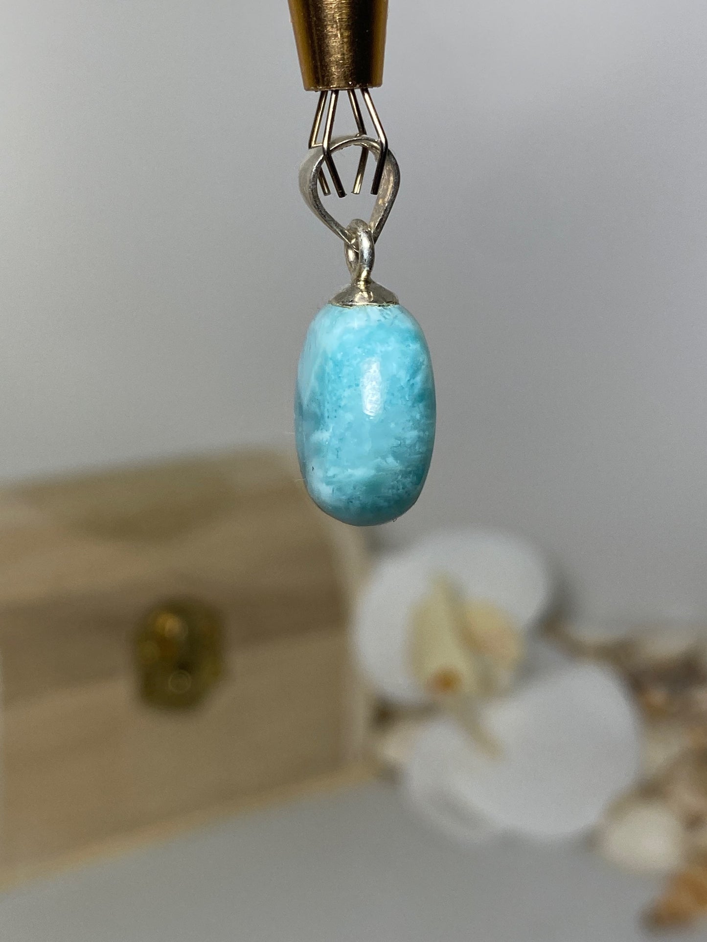 Beautiful Round Larimar Pendant
