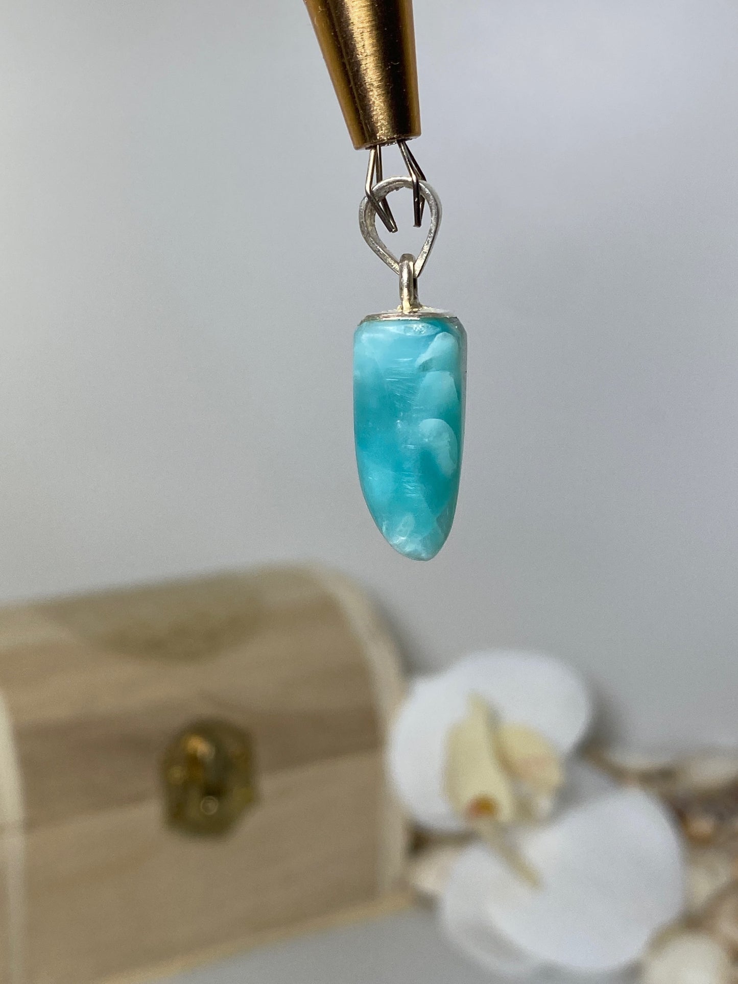 Beautiful Triangle Larimar Pendant