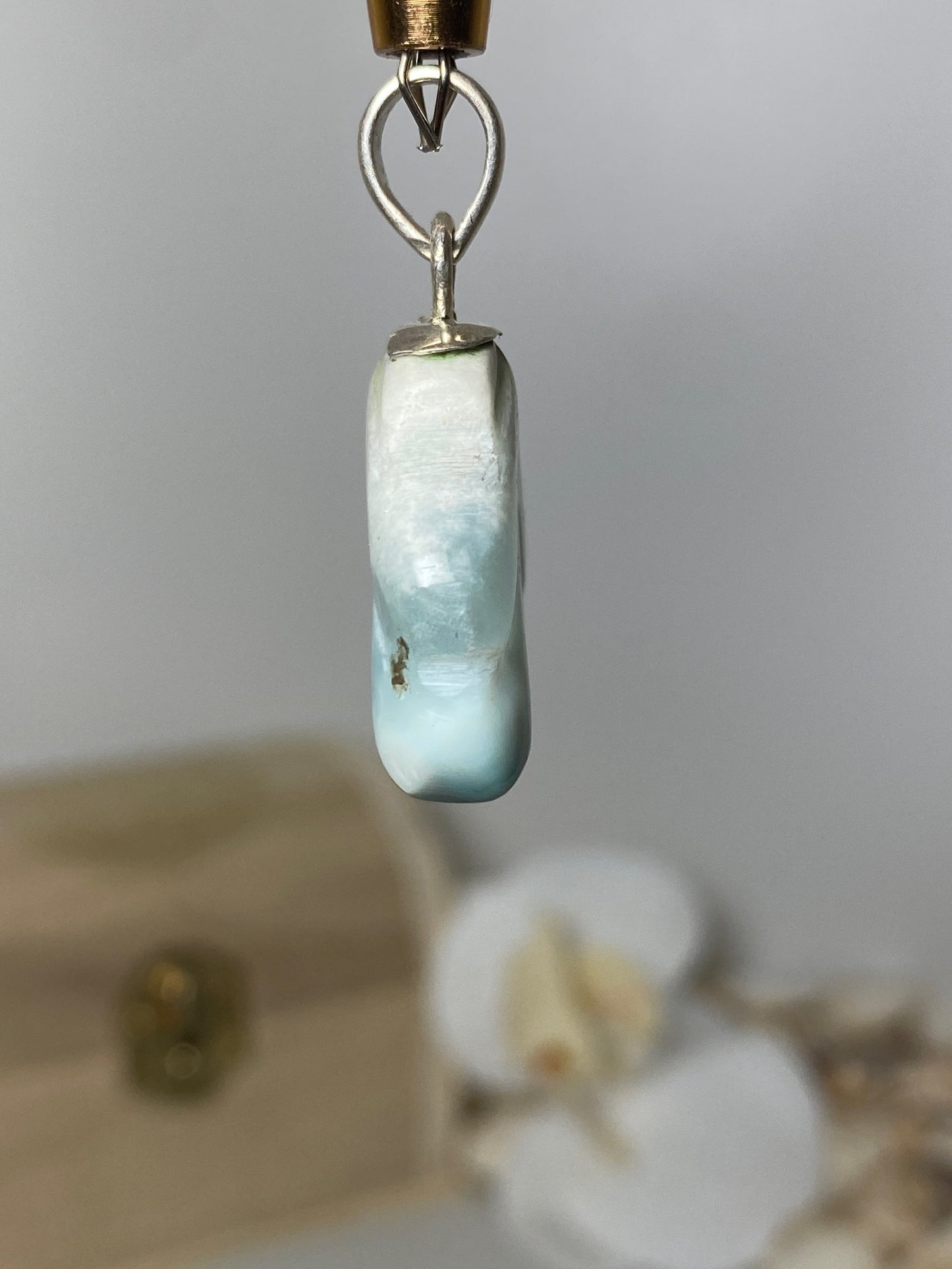 Beautiful Shell Larimar Pendant
