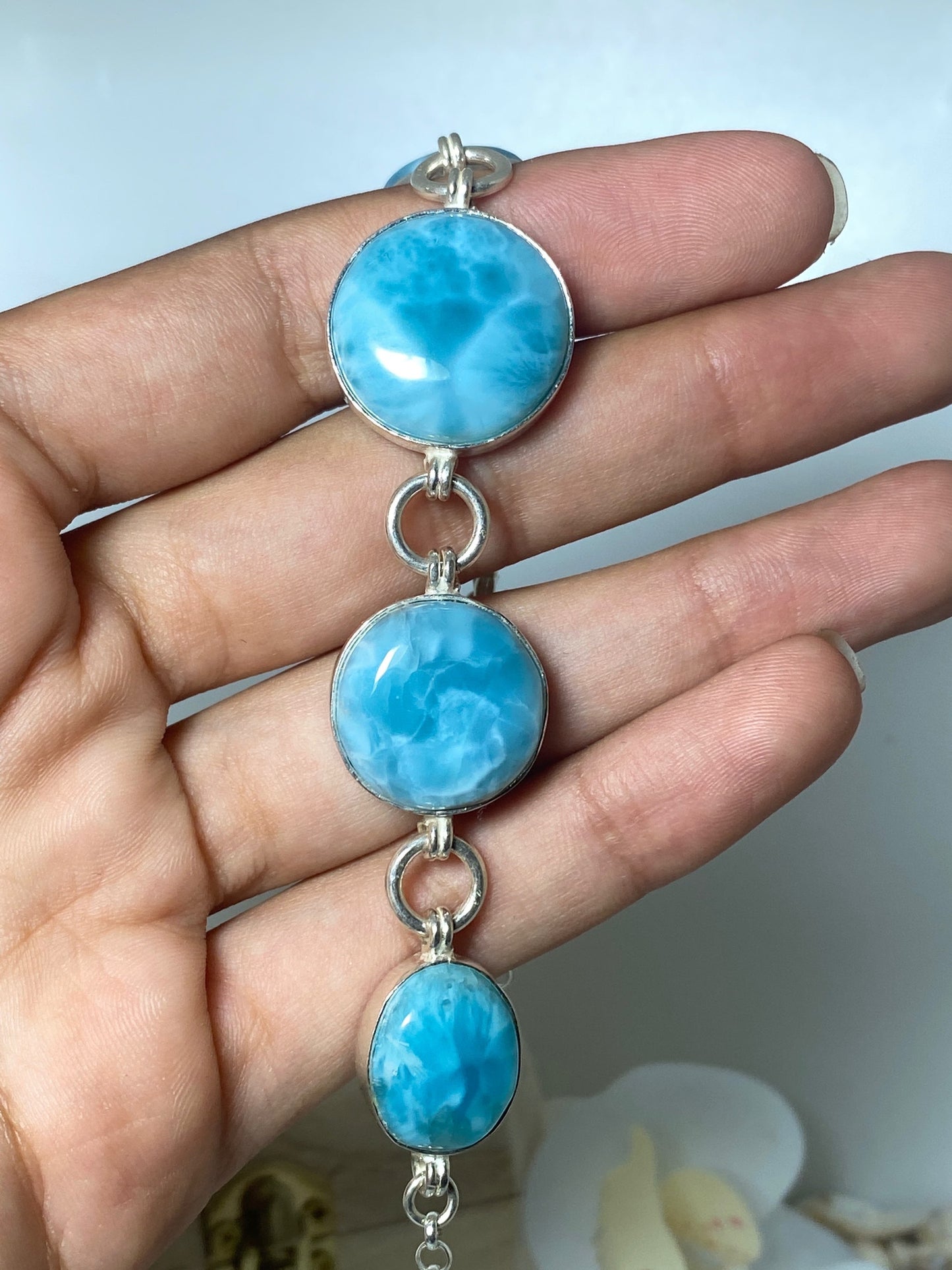 Larimar bracelet ( 5 stones )