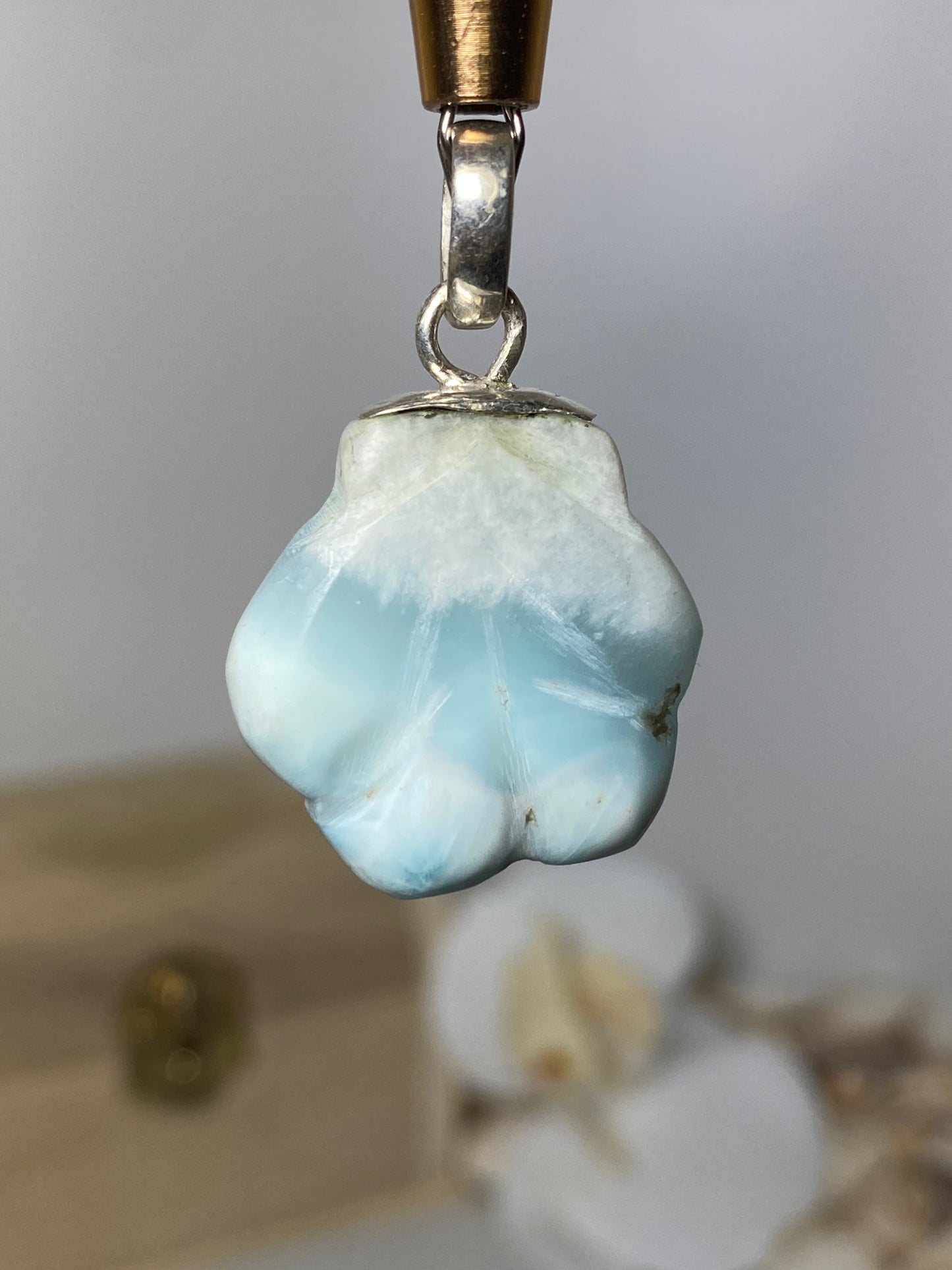 Beautiful Shell Larimar Pendant