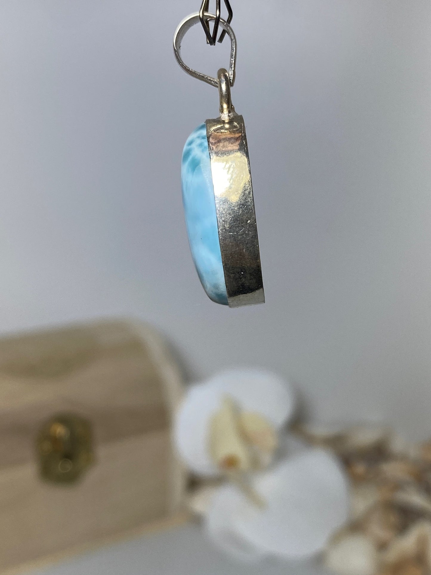 Beautiful Oval Larimar Pendant