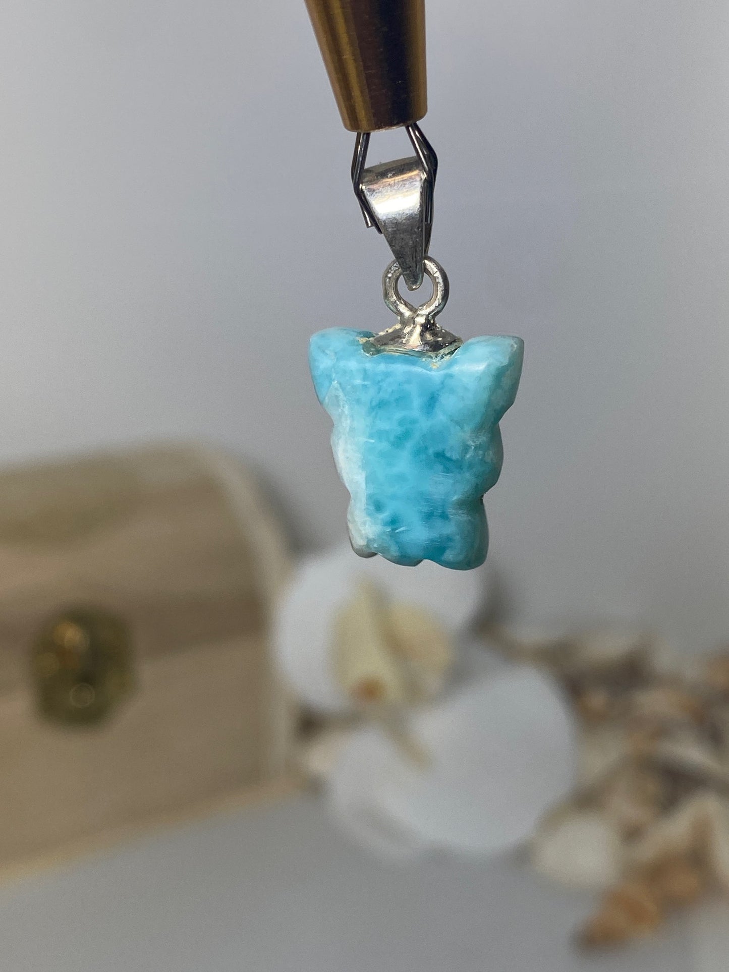 Beautiful Cat Larimar pendant