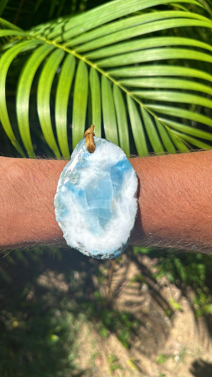 RAW Natural Larimar Pendant polished