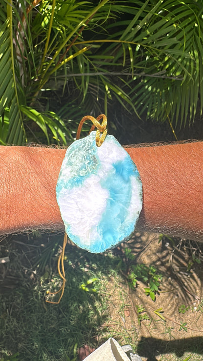 RAW Natural Larimar Pendant polished