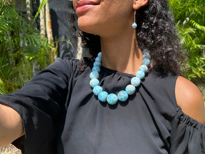 The Largest Larimar Necklace in the World: Born in the Caribbean