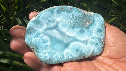 Beautiful Larimar Soap with the signature of a whale Inside