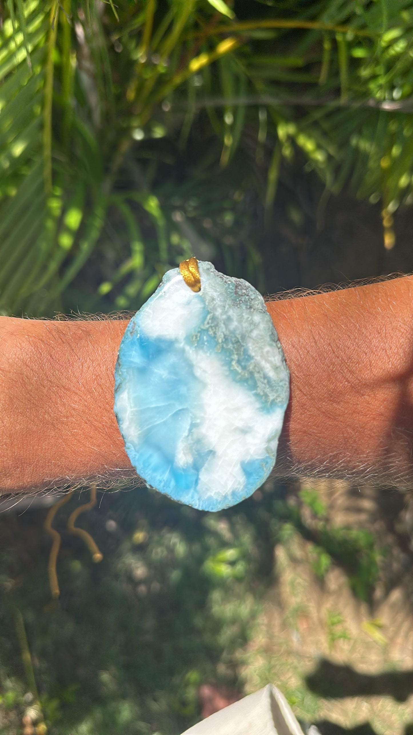 RAW Natural Larimar Pendant polished